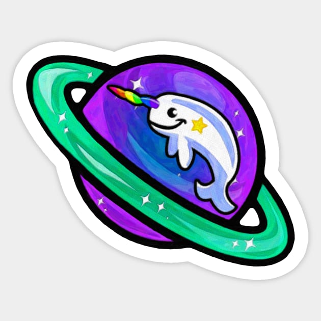 Planet Narwhale Sticker by cannibaljp